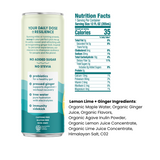 Lemon Lime + Ginger Prebiotic Sparkling Beverage