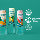 Recoup Organic Prebiotic Sparkling Beverage with electrolytes and ginger Variety 12 pack
